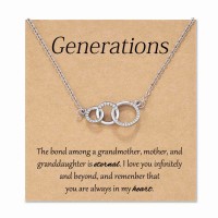 Lanqueen Grandma/Mom/Daughter/Granddaughter Necklace Generations Necklace Mothers Day Gifts for Grandma Birthday Gifts Nana Grandmother Infinity Heart Necklace-3