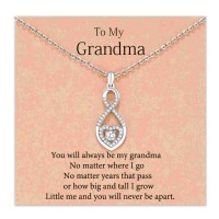 Lanqueen Grandma/Mom/Daughter/Granddaughter Necklace Generations Necklace Mothers Day Gifts for Grandma Birthday Gifts Nana Grandmother Infinity Heart Necklace-LD