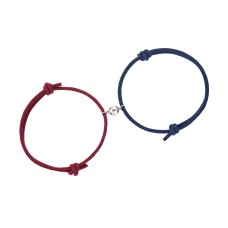 Lanqueen Magnetic Couple Bracelets Mutual Attraction Relationship Matching Adjustable Rope Bracelet Set Vows of Eternal Love Jewelry Gifts for Women Men Boyfriend Girlfriend Him Her Friend-LAN-001-Red&Blue-Magnet