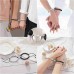 Lanqueen Couples Magnetic Mutual Attraction Bracelets Matte Agate Bracelet Vows of Eternal Love Charms Adjustable Jewelry Gifts Set for Lover Women Men Friend-LCA004-B&W-Heart