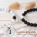 Lanqueen Couples Magnetic Mutual Attraction Bracelets Matte Agate Bracelet Vows of Eternal Love Charms Adjustable Jewelry Gifts Set for Lover Women Men Friend-LCA004-B&W-Heart