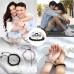 Lanqueen Couples Magnetic Mutual Attraction Bracelets Matte Agate Bracelet Vows of Eternal Love Charms Adjustable Jewelry Gifts Set for Lover Women Men Friend-LCA004-B&W-KQ