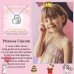 Lanqueen Unicorn Necklace/Hypoallergenic Earrings for Girls Lovely Gifts for Daughter Granddaughter Girls Birthday Party-LCA007-Crown DJS Necklace