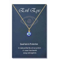 Lanqueen Evil Eye Pendant Necklace Chain Lucky Protection Jewelry Gift for Women Girls Daughter Mother Best Friends-LCA009-EVILEYE Necklace-Gold