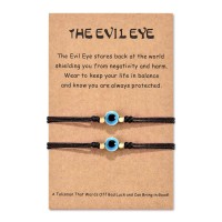 Lanqueen Evil Eye Bracelets Handmade Good Luck Protection Wish Bracelet for Girls Boys Women Mens-evil eye-1-B-2