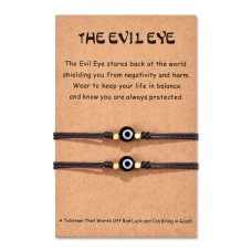 Lanqueen Evil Eye Bracelets Handmade Good Luck Protection Wish Bracelet for Girls Boys Women Mens-evil eye-1-B-3