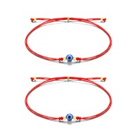 Lanqueen Evil Eye Bracelets Handmade Good Luck Protection Wish Bracelet for Girls Boys Women Mens-evil eye-1-R-1