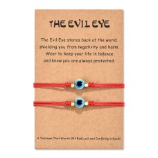 Lanqueen Evil Eye Bracelets Handmade Good Luck Protection Wish Bracelet for Girls Boys Women Mens-evil eye-1-R-2