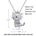 Girls Jewelry Cat Necklace Kitty Jewelry for Girl Cat Gifts for Cat Lovers Necklace for Teen Girls Granddaughter Daughter Gifts from Mom Dad LQ cat necklace-Crown