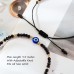 Lanqueen Evil Eye Bracelet Adjustable Ojo Turco Kabbalah Amulet Nazar Bracelets for Family Women Men Teen Boys Black Bracelets-LCA002-Black Bead