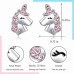 Lanqueen Unicorn Necklace/Hypoallergenic Earrings for Girls Lovely Gifts for Daughter Granddaughter Girls Birthday Party-LCA007-DJS Earring-Pink