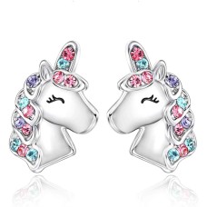 Lanqueen Unicorn Necklace/Hypoallergenic Earrings for Girls Lovely Gifts for Daughter Granddaughter Girls Birthday Party-LCA007-DJS Earring