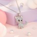 Lanqueen Kitty Cat Pendant Necklace Jewelry for Girls Cat Gifts for Cat Lover Niece Daughter Granddaughter Loved Necklace----LCA012-Blue Cat Neck