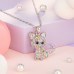 Lanqueen Gifts for Daughter Cute Cat Pendant Necklace, Lovely Cat Hypoallergenic Cubic Zirconia Cat Jewelry for Girls Teens Women Daughter Christmas Birthday Gifts, Cat Lover Gifts---LCA012-daughter