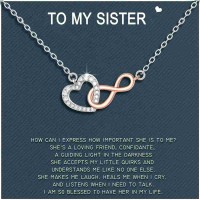 Lanqueen Sister Gifts from Sister Infinity Love Heart Girls Necklace for Women Sister Girls Best Friend Birthday Friendship Jewelry Graduation Gifts for Her-LCA018-Infinity neck