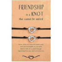 lanqueen Love Knot Infinity Bracelet for Women 2 3 Best Friends Sisters Friendship Distance Bracelets Bridesmaid Wedding Birthday Gifts-LCA022-2