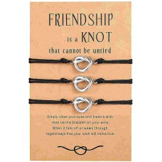 lanqueen Love Knot Infinity Bracelet for Women 2 3 Best Friends Sisters Friendship Distance Bracelets Bridesmaid Wedding Birthday Gifts-LCA022-3