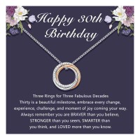 Lanqueen 30th 40th 50th 60th Birthday Gifts for Women, Silver Happy Birthday Jewelry Gift for Her Friend Daughter Sister Girlfriend Family-LCA026-30th