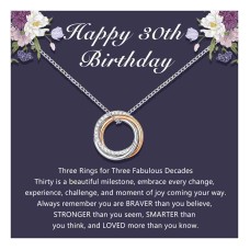 Lanqueen 30th 40th 50th 60th Birthday Gifts for Women, Silver Happy Birthday Jewelry Gift for Her Friend Daughter Sister Girlfriend Family-LCA026-30th