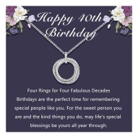 Lanqueen 30th 40th 50th 60th Birthday Gifts for Women, Silver Happy Birthday Jewelry Gift for Her Friend Daughter Sister Girlfriend Family-LCA026-40th