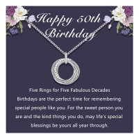 Lanqueen 30th 40th 50th 60th Birthday Gifts for Women, Silver Happy Birthday Jewelry Gift for Her Friend Daughter Sister Girlfriend Family-LCA026-50th