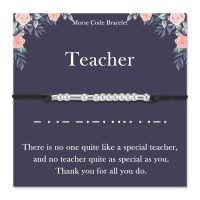 Lanqueen teacher Gifts 2022 morse code Bracelets for Women Mens Boy Girls-LCA038-Teacher Bracelet