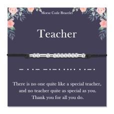 Lanqueen teacher Gifts 2022 morse code Bracelets for Women Mens Boy Girls-LCA038-Teacher Bracelet