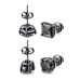 Lanqueen Earrings for Men Black Cubic Zirconia Earrings Hypoallergenic Stud Earrings for Men Combo 6mm Women Jewelry Earrings Set-LCA040-Men Earrings