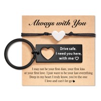 Lanqueen Drive Safe Keychain Boyfriend Gifts Christmas Valentines Fathers Day Jewelry Gifts for Boyfriend Men Husband---LCA042-DS keychain black