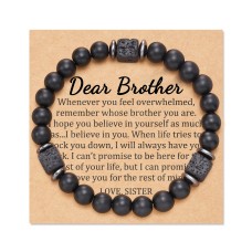 Lanqueen Gifts for Brother, Brother Gifts from Sister, Brother Bracelet, Birthday Gifts for Brother Adult Brother Christmas New Year's Day Encouragement Inspiration Graduation Gift from Sister Brother---LCA049-Brother