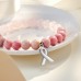 Lanqueen Breast Cancer Gifts Bracelets for Women Breast Cancer Accessories Inspirational Bracelets for Women Girls Natural Stone Beaded Motivational Encouragement Inspirational Gifts for Women Girls Best Friend Sister Pink Ribbon---LCA052-02 ribbon charm