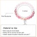 Lanqueen Breast Cancer Gifts Bracelets for Women Breast Cancer Accessories Inspirational Bracelets for Women Girls Natural Stone Beaded Motivational Encouragement Inspirational Gifts for Women Girls Best Friend Sister Pink Ribbon---LCA052-02 ribbon charm