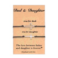 Lanqueen Fathers Day Gift from Daughter, Father Daughter Gifts, Daddy Dad Gifts Bracelets from Daughter Present Bakc to School Fathers Day Gifts for Daughter---LCA054-DAD DT