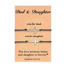 Lanqueen Fathers Day Gift from Daughter, Father Daughter Gifts, Daddy Dad Gifts Bracelets from Daughter Present Bakc to School Fathers Day Gifts for Daughter---LCA054-DAD DT