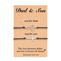 Lanqueen Fathers Day Gifts from Son, Gift for Son, Father Son Gifts, Daddy Dad Gifts Bracelets from Son Matching Fathers Day Easter Gifts for Father Son---LCA054-DAD SON