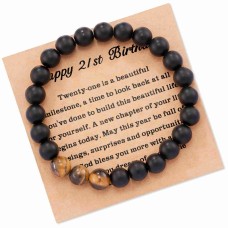 Lanqueen Birthday Gifts for Men, 21st Birthday Gifts for Him Best Birthday Bracelet Gifts for 21 Year Old Male 21 Birthday Gifts for Him Boyfriend Family Brother Son Friend Nephew Grandson Cousin---LCA055-MEN 21