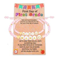 Lanqueen First Day of First Grade Bracelet First Day of School Bracelets for Mom and Daughter Back to School Gift Mom Mother Daughter Bracelets for 2 LQ T023-first grade