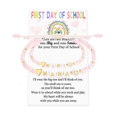 First Day of School Bracelets for Mom and Daughter Back to School Bracelet Gift Mommy and Me Mom Mother Daughter Bracelets Mother Daughter Gift for 2 T023-first day of school