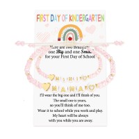 First Day of School Bracelets for Mom and Daughter Back to School Gift Bracelet Mommy and Me Mother Daughter Bracelets for 2 T023-letter