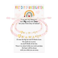 First Day of School Bracelets for Mom and Daughter Back to School Gift Bracelet Mommy and Me Mother Daughter Bracelets for 2 T023-letter