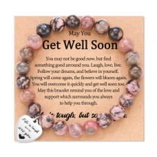 Get Well Soon Gifts for Women After Surgery Inspirational Bracelets Gifts for Women Cheer Up Feel Better Gifts for Women T024-heart