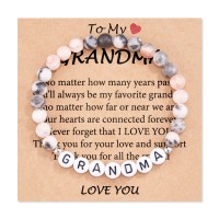 Grandma Gifts, Gifts for Grandma Natural Stone Bracelet Great Grandma Birthday Gifts Grandma Grandmother Jewelery Gift Christmas Mothers Day Valentines Day Thanksgiving Day T026-Grandma Bracelet