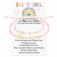 Lanqueen Back to School Bracelet Mommy and Me Back to School Gift First Day of School Bracelets for Mom and Daughter Mother Daughter Bracelets for 2 T023-Back to School