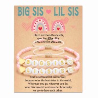 Lanqueen Big Sister Gift, Sister Bracelets for 2 Big Sister Gifts for Little Girls Big Sister Bracelet Little Sister Gifts 	 T023-big sis lil sis