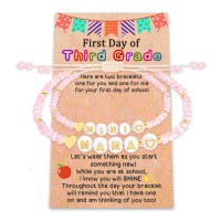 Lanqueen First Day of First Grade Bracelet Third Grade Back to School Bracelet Mommy and Me Back to School Gift First Day of School Bracelets for Mom and Daughter Mother Daughter Bracelets for 2 LQ-T023-First day of third grade