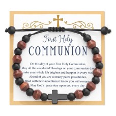 Lanqueen First Communion Gifts,1st Communion Gifts First Communion Bracelet Catholic 1st Holy Communion Gifts T021-boy-communion