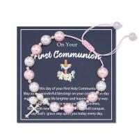 First Communion Gifts for Girls，1st Communion Gifts for Girls First Communion Bracelet for Girls Catholic 1st Holy Communion Gifts for Girls (cross)  T021-cross-communion