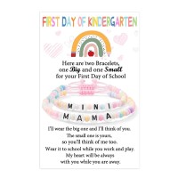 First Day of Kindergarten Bracelet, First Day of Kindergarten Bracelet Mommy and Me First Day of School Bracelet Mommy and Me Daughter Gift from Mom Mother Daughter Bracelets for 2  T023-colored-kin