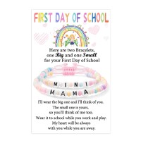 First Day of School Bracelet, First Day of School Bracelets for Mom and Daughter Back to School Mother daughter Bracelet Mommy and Me Bracelets for 2 Daughter Gift from Mom  T023-colored-first day