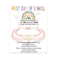 First Day of School Bracelets for Mom and Daughter First Day of First Grade Bracelet Back to School Bracelet Gift Mommy and Me Mom Mother Daughter Bracelets Mother Daughter Gift for 2  T023-heart-first day